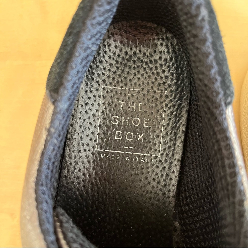 The Shoe Box charcoal silver metallic Leather Sneakers - Picture 5 of 8